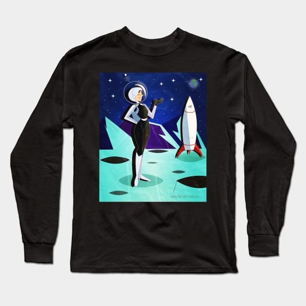 Space Age Simone Long Sleeve T-Shirt by Fad-Artwork